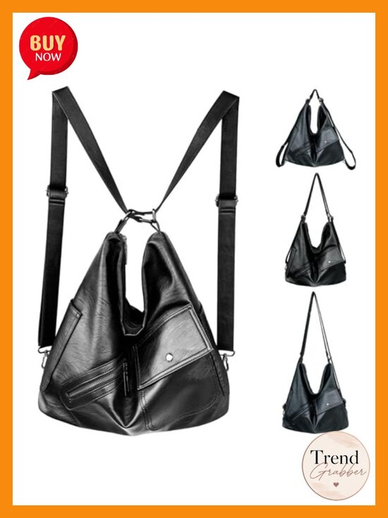 Convertible Crossbody Backpack Purse with Vegan Leather, 4-in-1 Design for Work